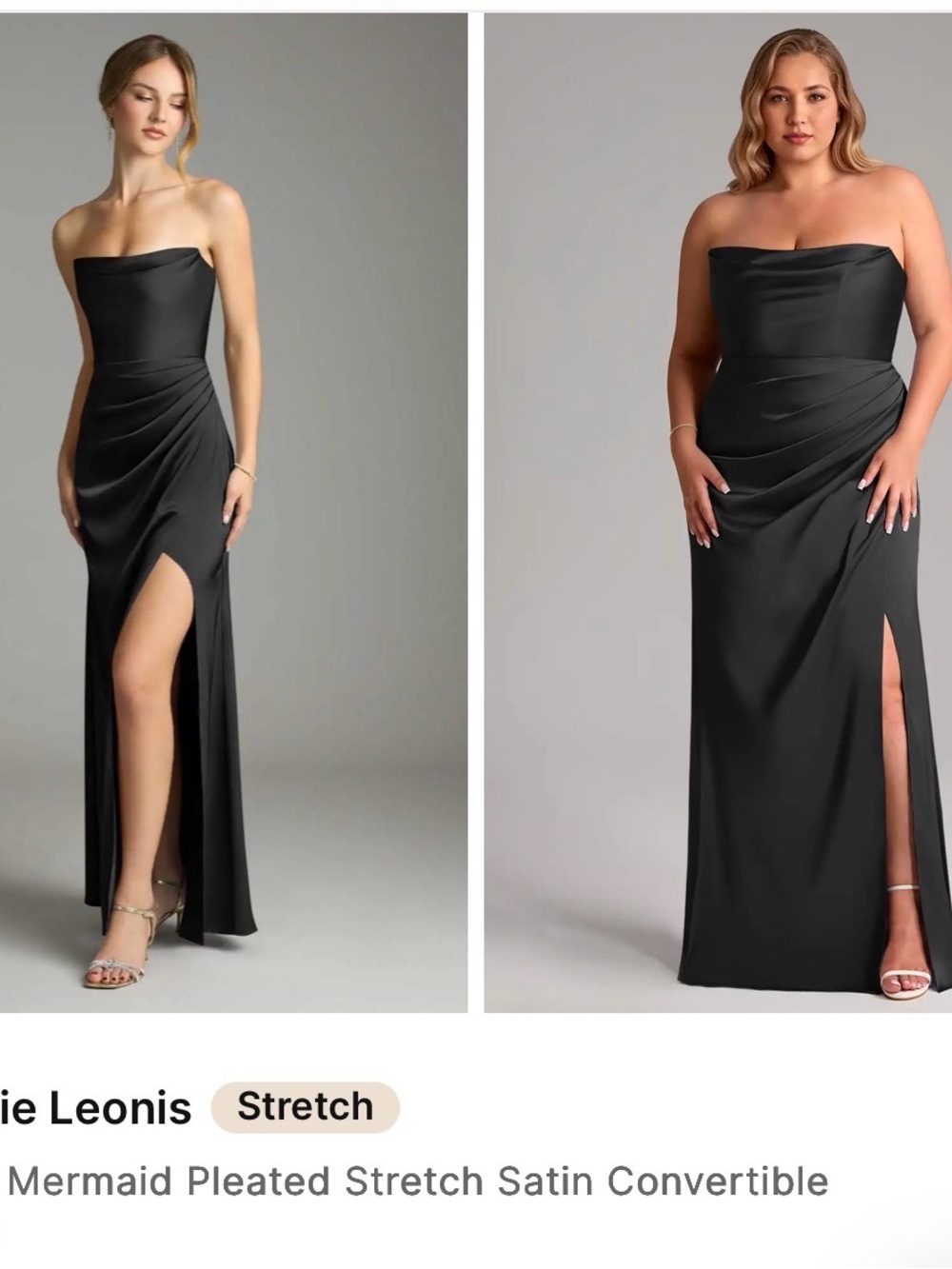 AZAZIE LEONIS Black Strapless Bridesmaid Dress